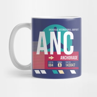 Anchorage, Alaska (ANC) Airport Code Baggage Tag Mug
